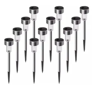 12-Pack: Hakol Waterproof Stainless Steel Outdoor Solar Lights