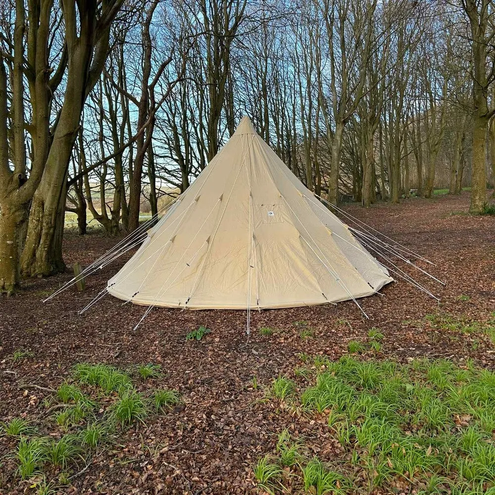 6m Tipi Tent Fireproof With Stove Hole & Flap