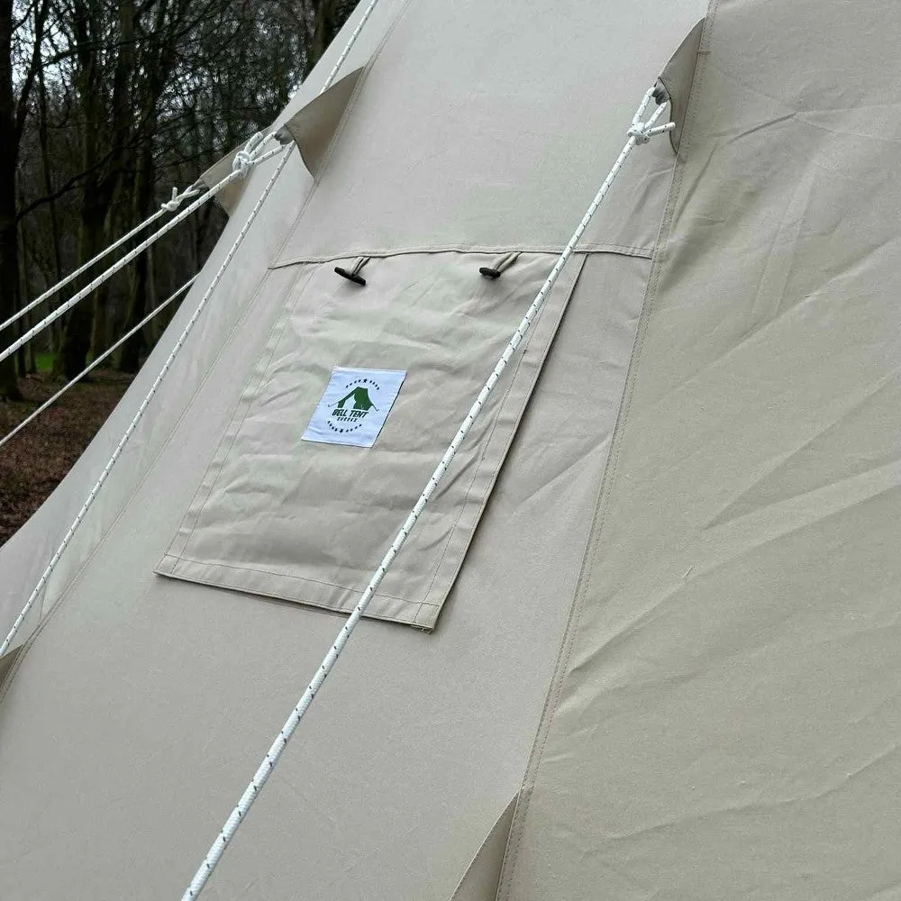 6m Tipi Tent Fireproof With Stove Hole & Flap