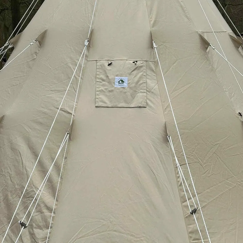 6m Tipi Tent Fireproof With Stove Hole & Flap