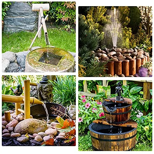 AISITIN 2.5W Solar Fountain Pump, DIY Outdoor Solar Water Fountain Pump with 6 Nozzles and 4ft Water Pipe, Solar Powered Pump for Bird Bath, Ponds, Garden and Fish Tank Garden, Pond