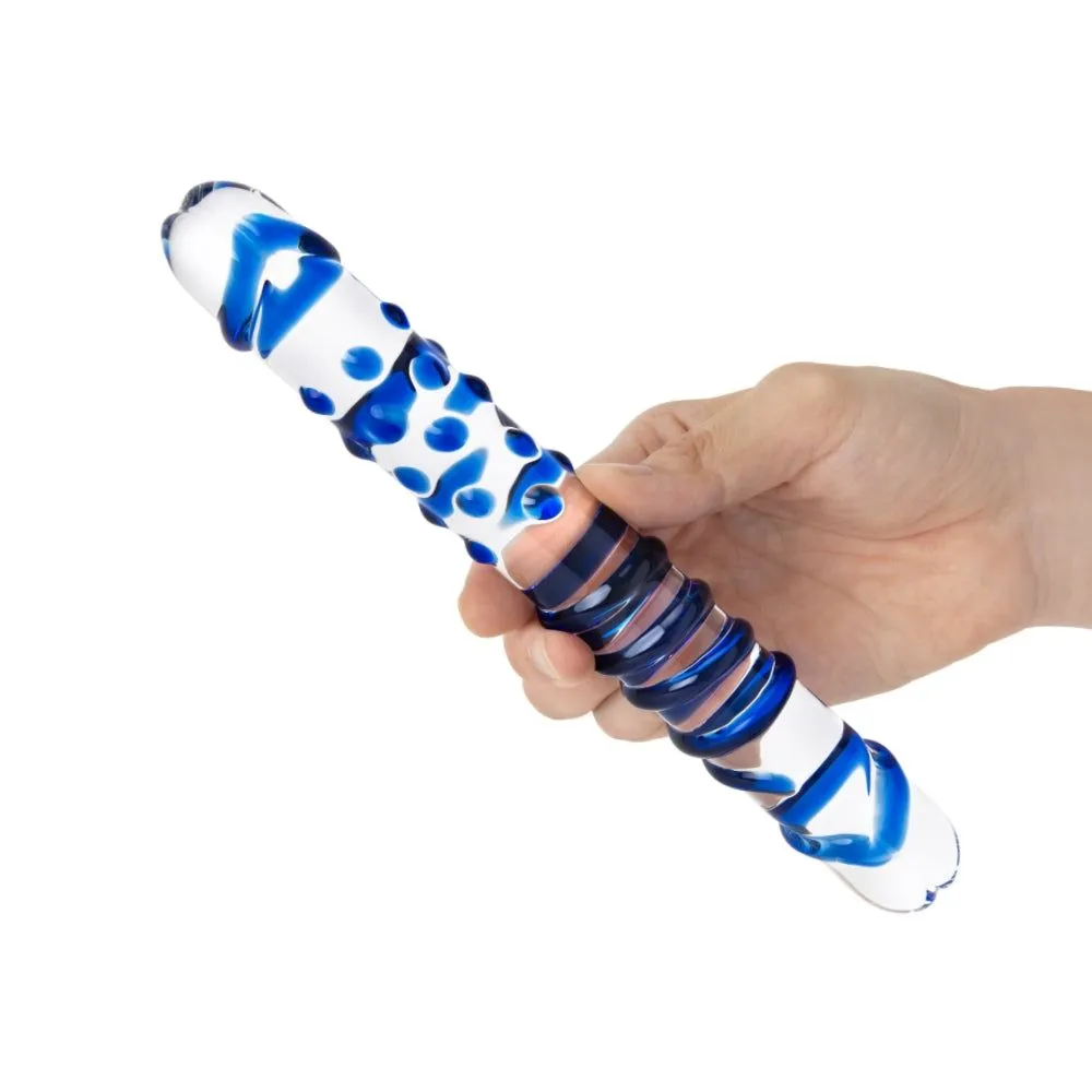 Blue Double Sided Textured Dildo