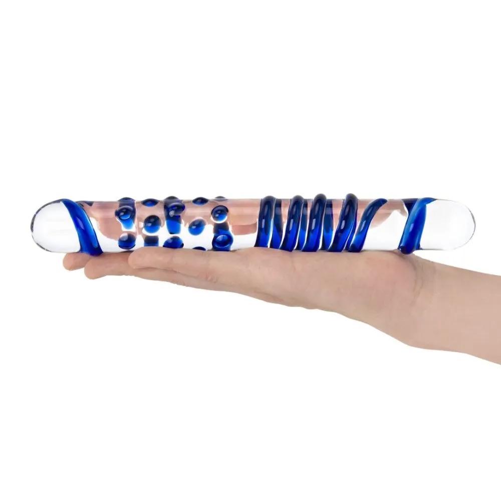 Blue Double Sided Textured Dildo