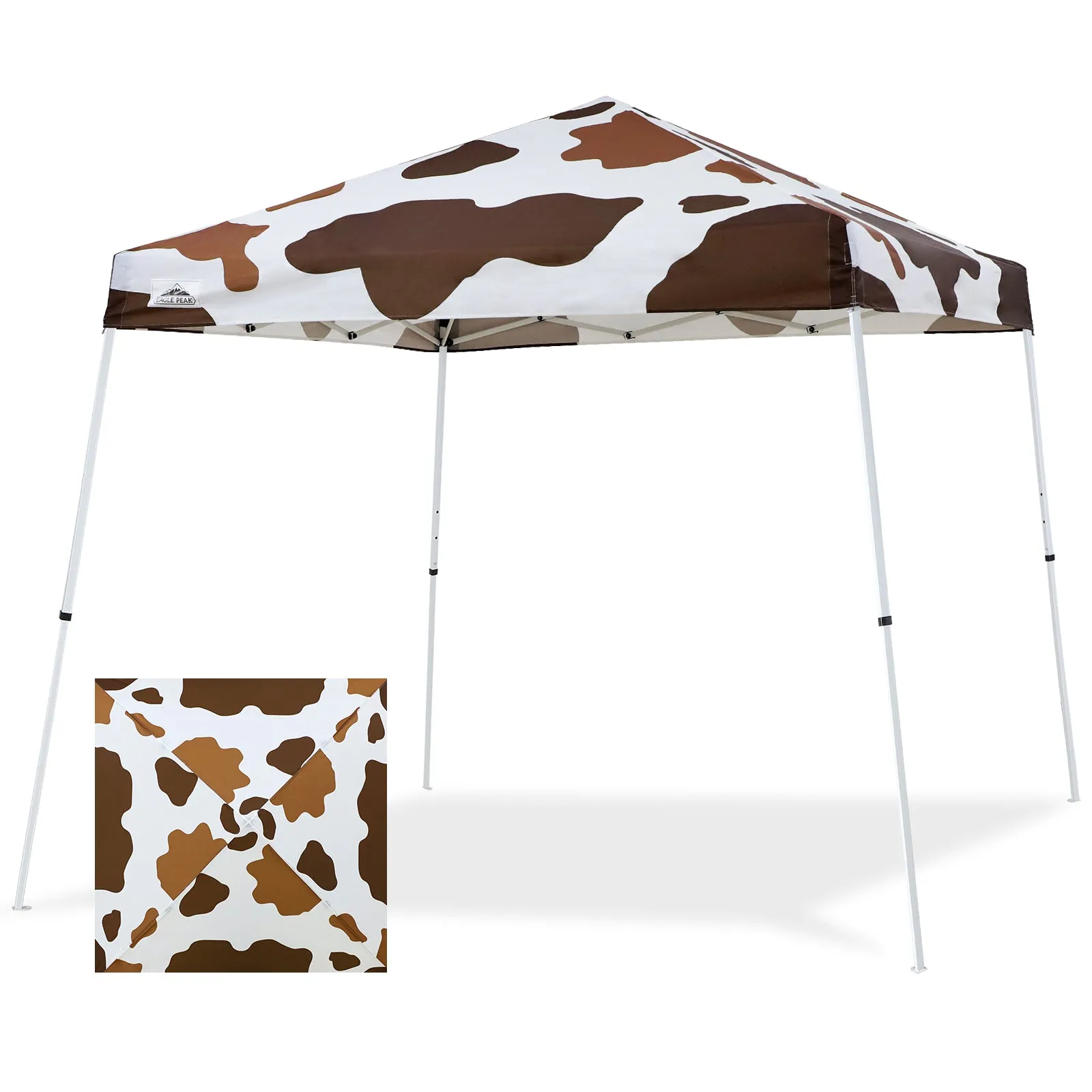 EAGLE PEAK E64 Easy Setup 10x10 Slant Leg Pop up Canopy (64 sqft of Shade)