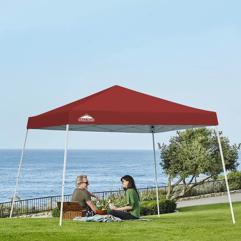 EAGLE PEAK E64 Easy Setup 10x10 Slant Leg Pop up Canopy (64 sqft of Shade)