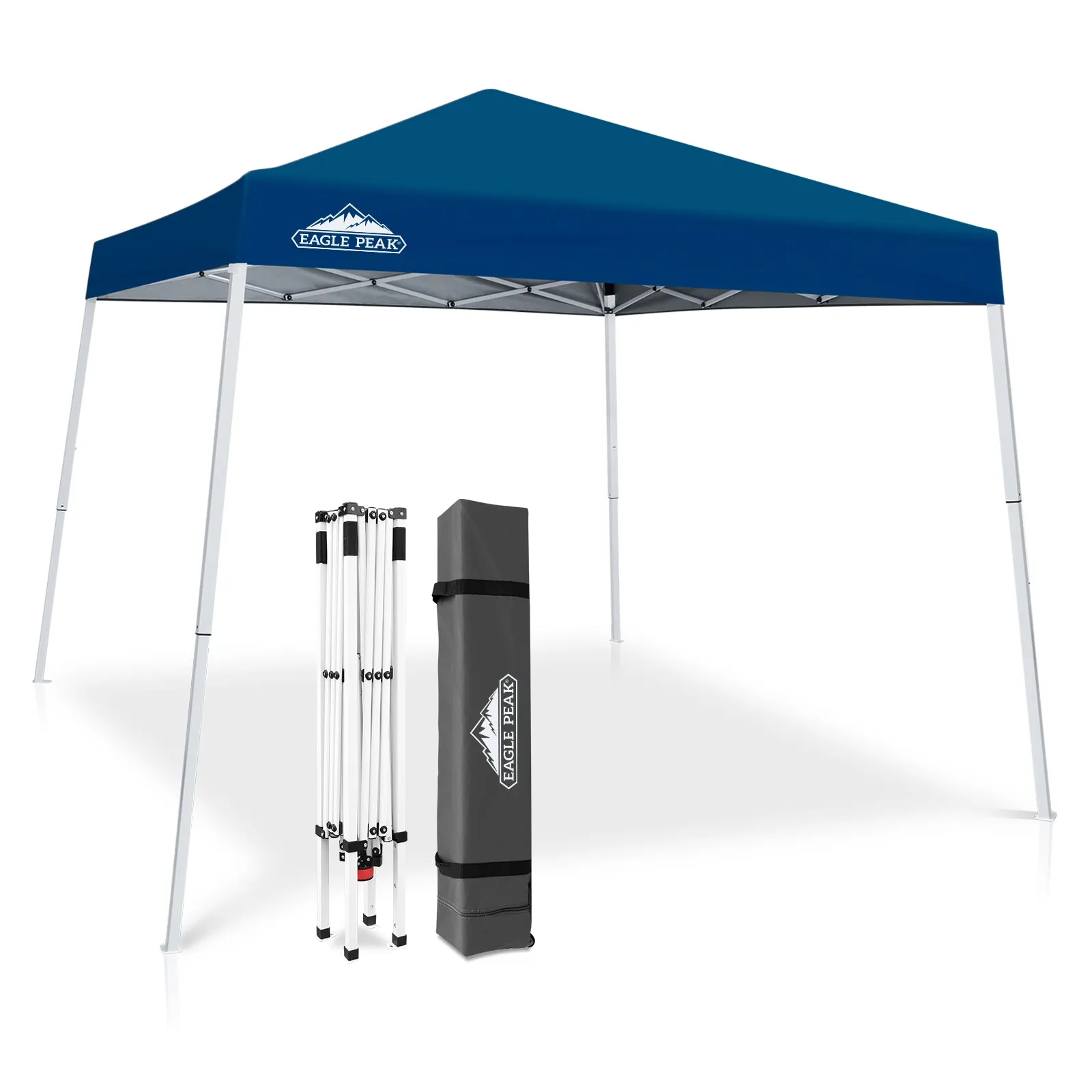 EAGLE PEAK E64 Easy Setup 10x10 Slant Leg Pop up Canopy (64 sqft of Shade)