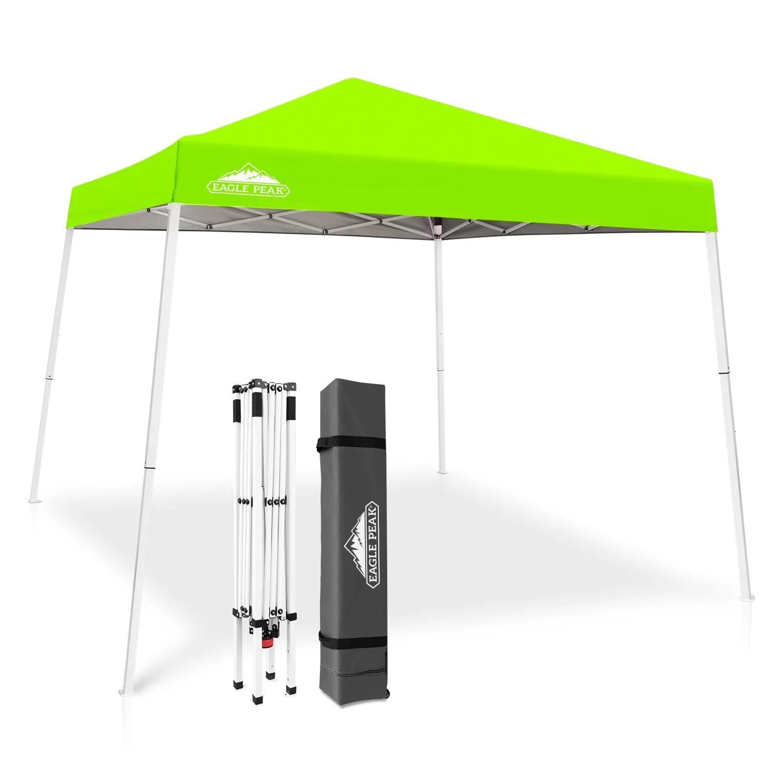 EAGLE PEAK E64 Easy Setup 10x10 Slant Leg Pop up Canopy (64 sqft of Shade)