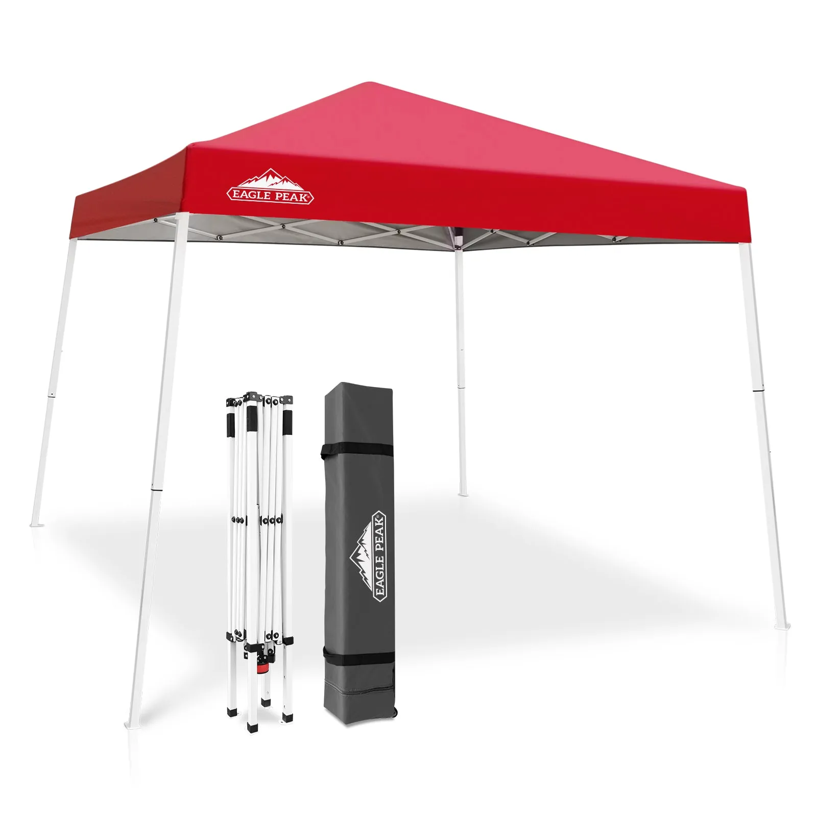 EAGLE PEAK E64 Easy Setup 10x10 Slant Leg Pop up Canopy (64 sqft of Shade)