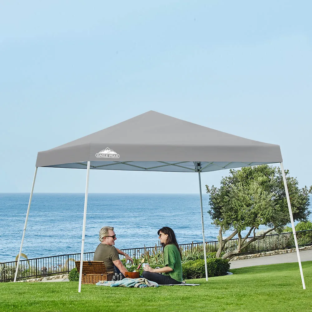 EAGLE PEAK E64 Easy Setup 10x10 Slant Leg Pop up Canopy (64 sqft of Shade)