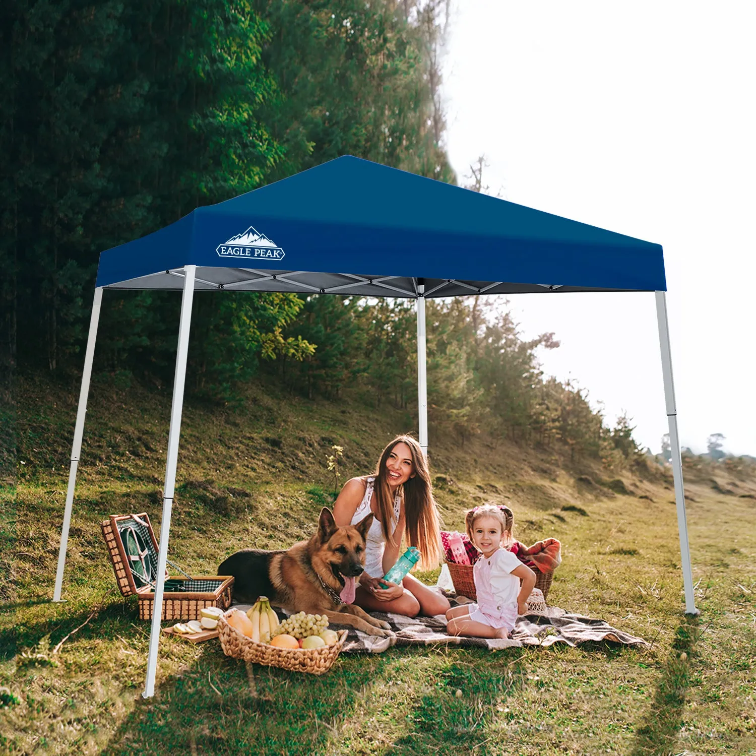 EAGLE PEAK E64 Easy Setup 10x10 Slant Leg Pop up Canopy (64 sqft of Shade)