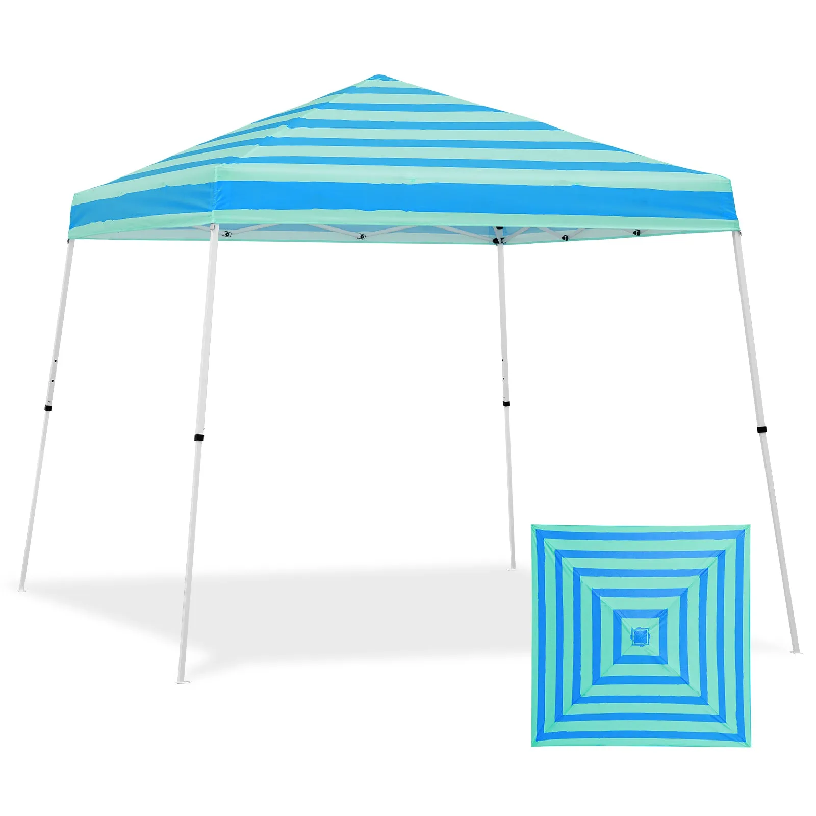 EAGLE PEAK E64 Easy Setup 10x10 Slant Leg Pop up Canopy (64 sqft of Shade)