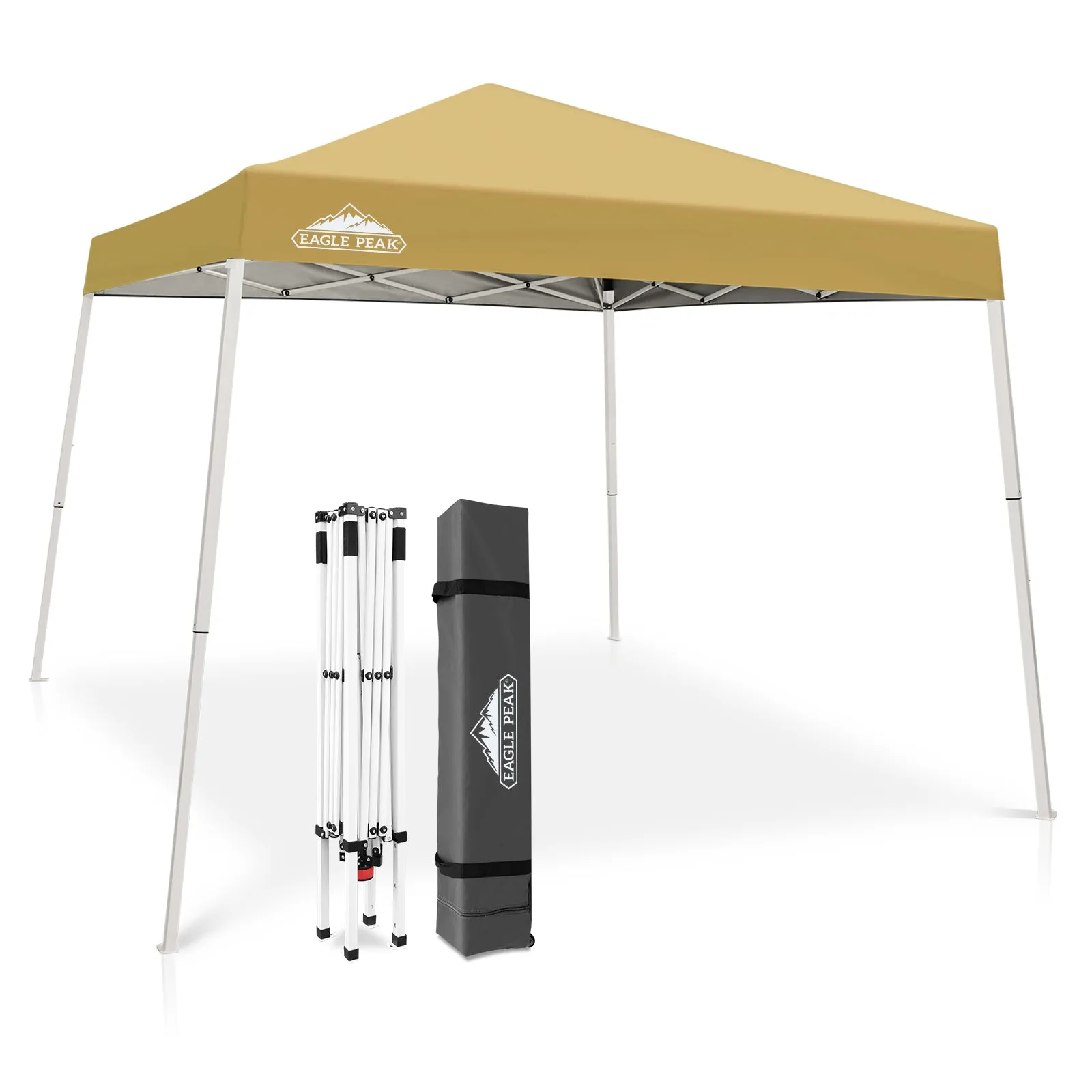 EAGLE PEAK E64 Easy Setup 10x10 Slant Leg Pop up Canopy (64 sqft of Shade)