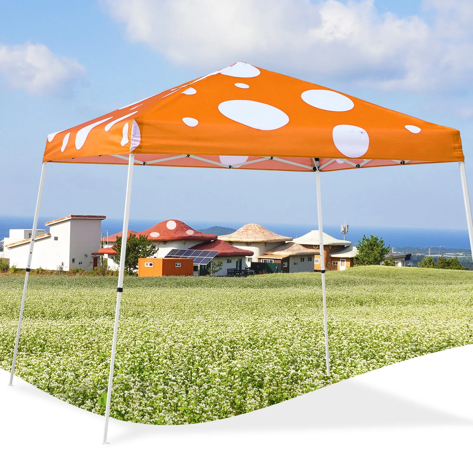 EAGLE PEAK E64 Easy Setup 10x10 Slant Leg Pop up Canopy (64 sqft of Shade)