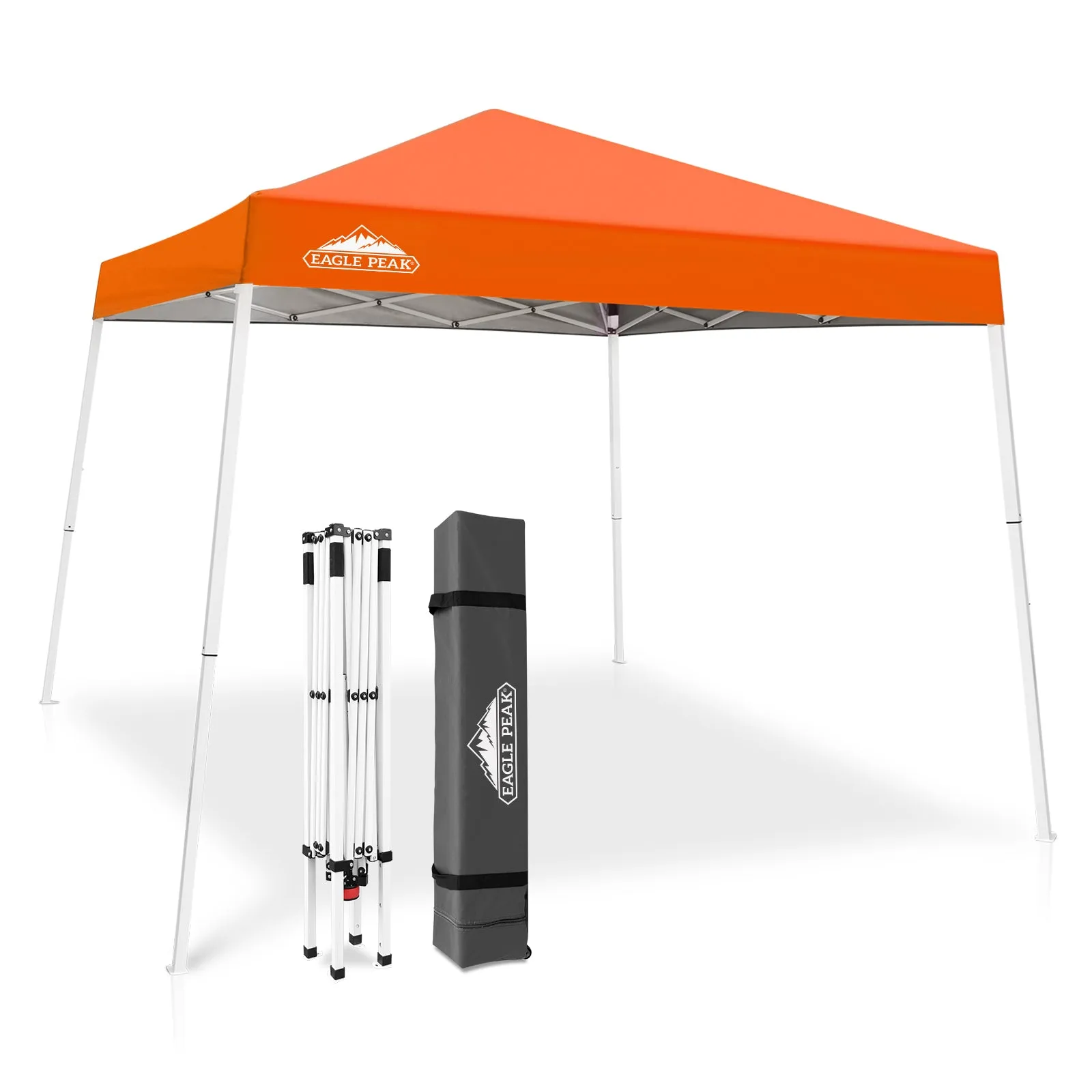 EAGLE PEAK E64 Easy Setup 10x10 Slant Leg Pop up Canopy (64 sqft of Shade)