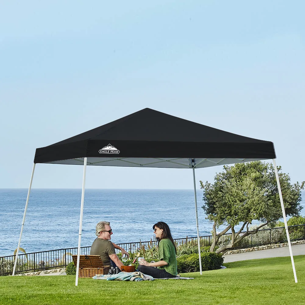 EAGLE PEAK E64 Easy Setup 10x10 Slant Leg Pop up Canopy (64 sqft of Shade)