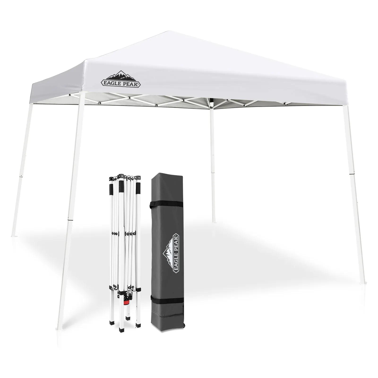 EAGLE PEAK E64 Easy Setup 10x10 Slant Leg Pop up Canopy (64 sqft of Shade)