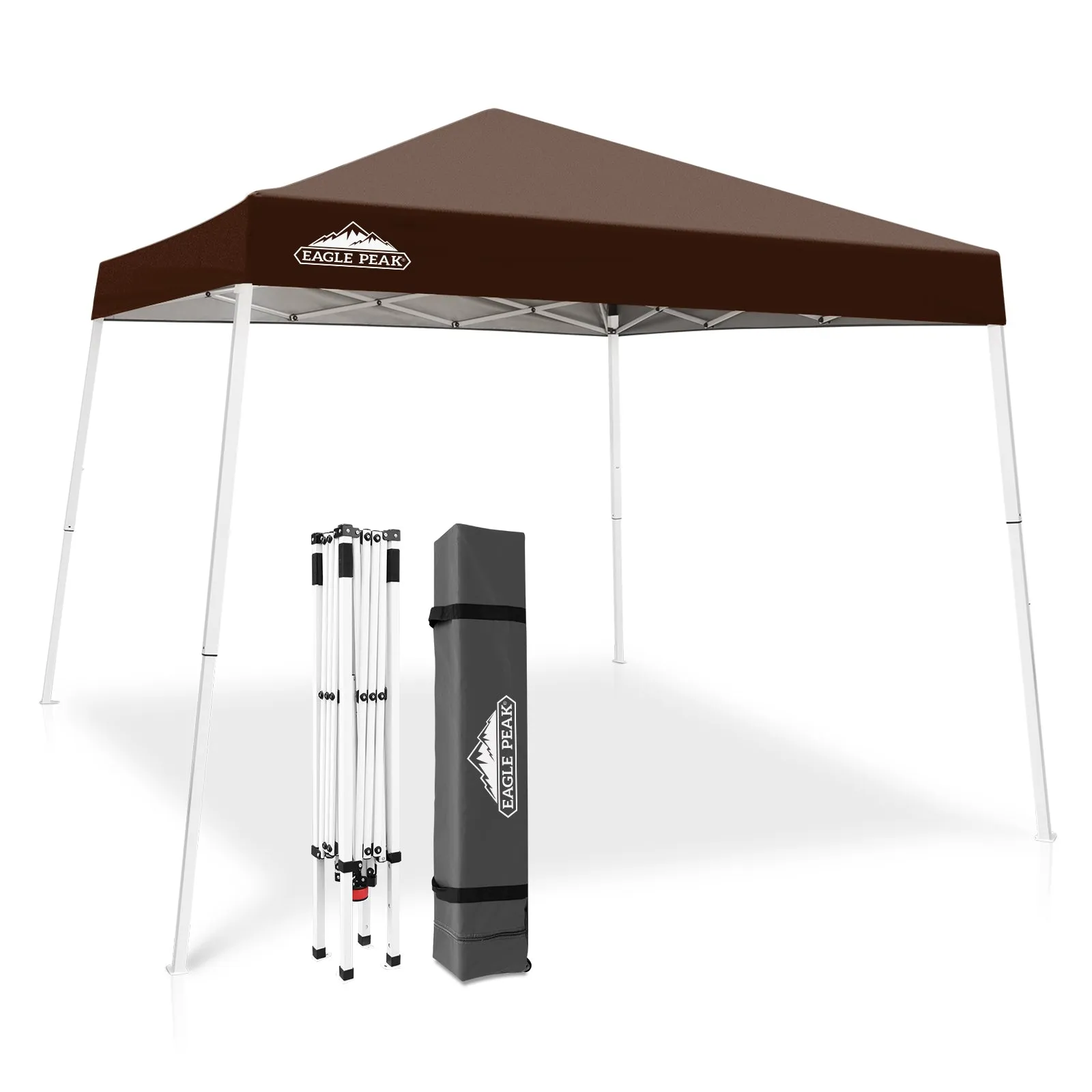 EAGLE PEAK E64 Easy Setup 10x10 Slant Leg Pop up Canopy (64 sqft of Shade)