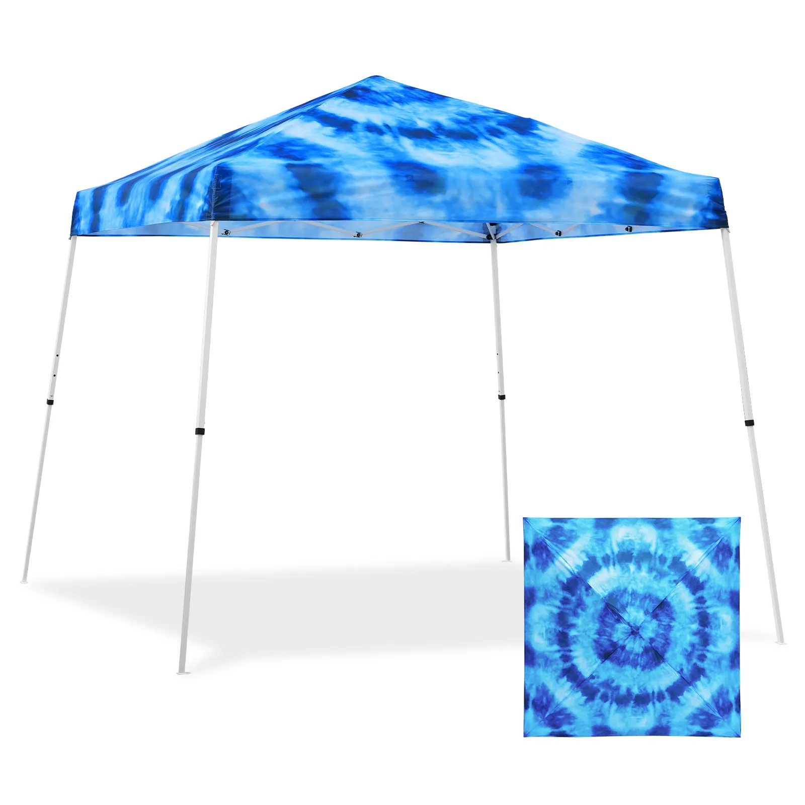 EAGLE PEAK E64 Easy Setup 10x10 Slant Leg Pop up Canopy (64 sqft of Shade)