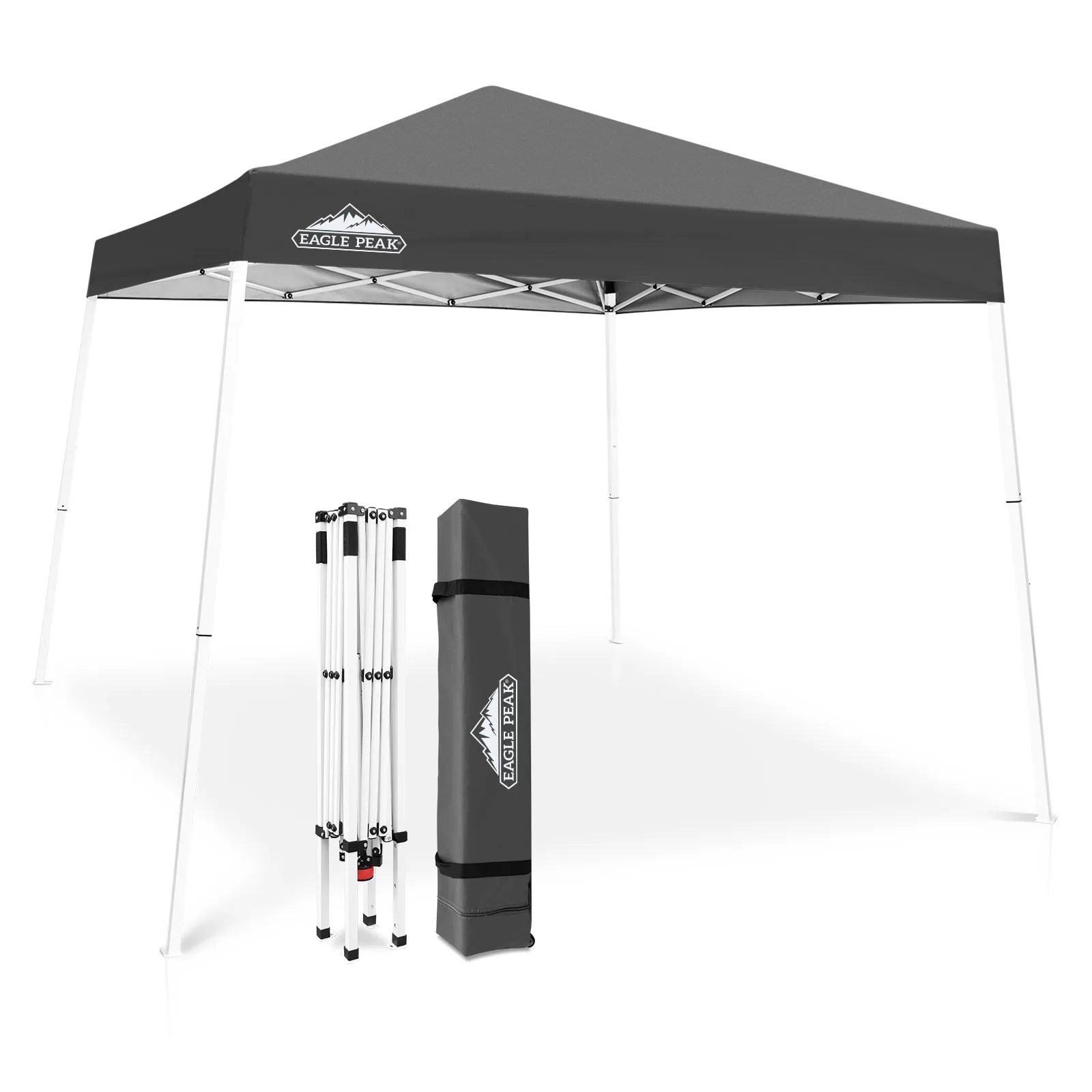 EAGLE PEAK E64 Easy Setup 10x10 Slant Leg Pop up Canopy (64 sqft of Shade)