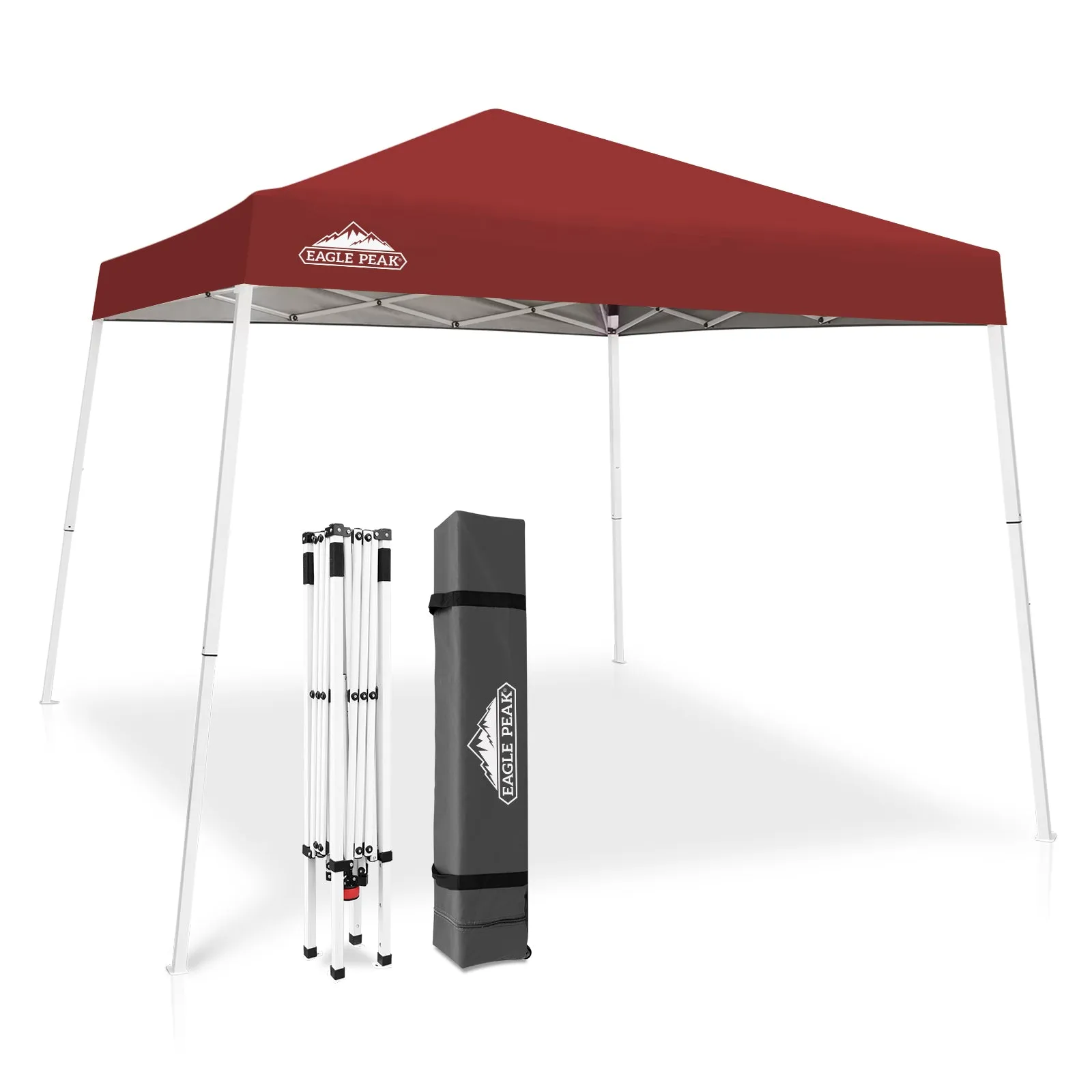 EAGLE PEAK E64 Easy Setup 10x10 Slant Leg Pop up Canopy (64 sqft of Shade)