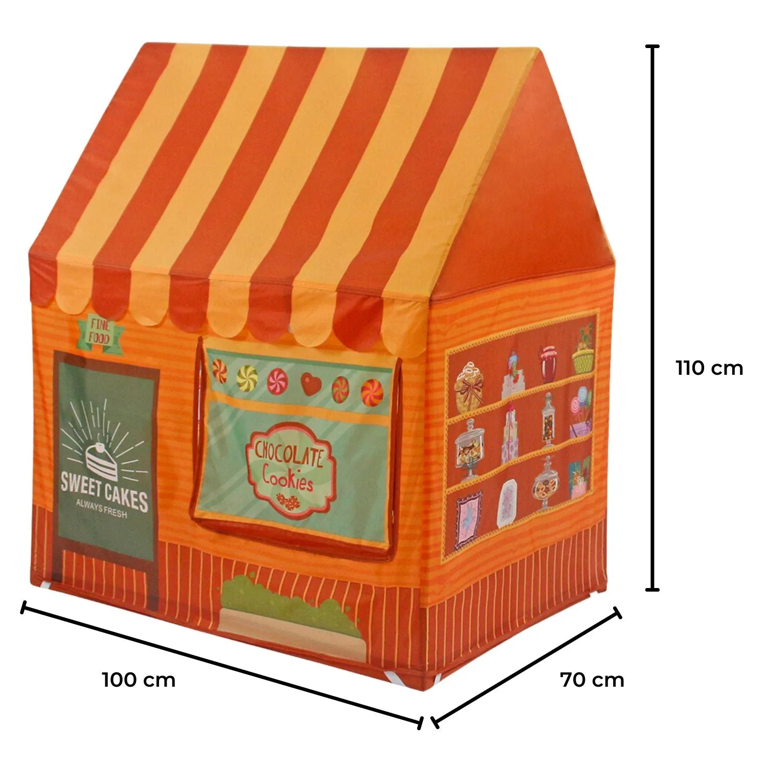 Foldable Dessert House Play Tent with Rolling Door