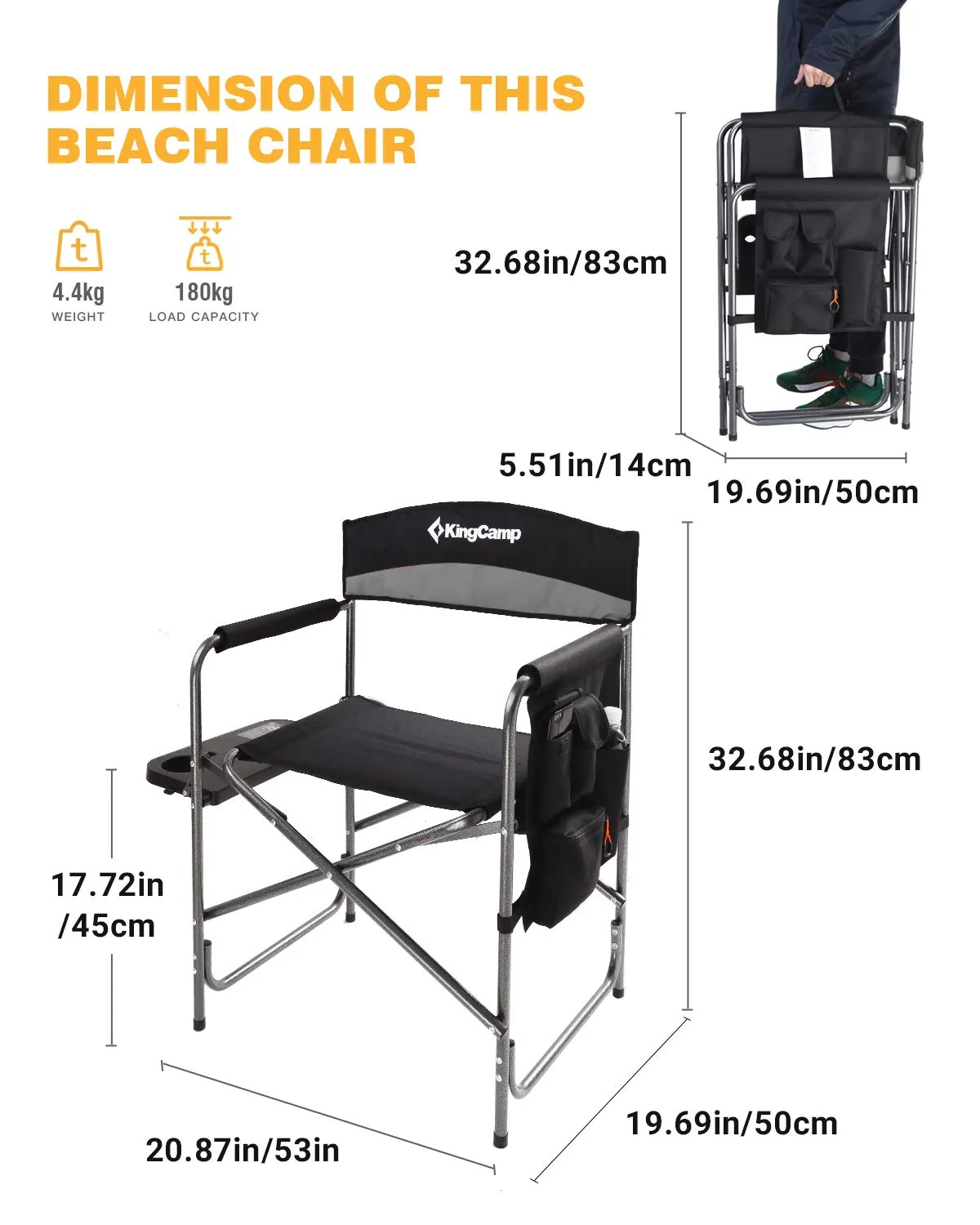 KingCamp Heavy Duty Director Camping Chair