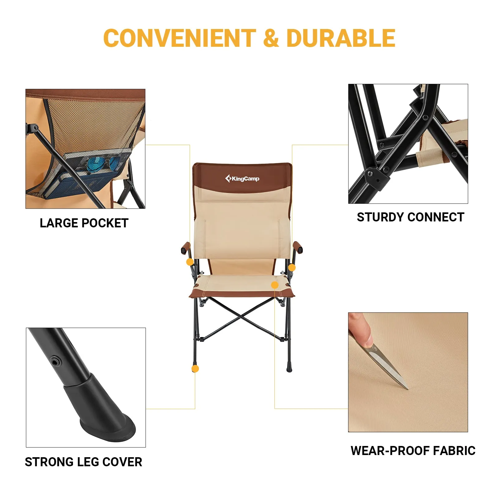 KingCamp Lumbar Support Folding Camping Chair