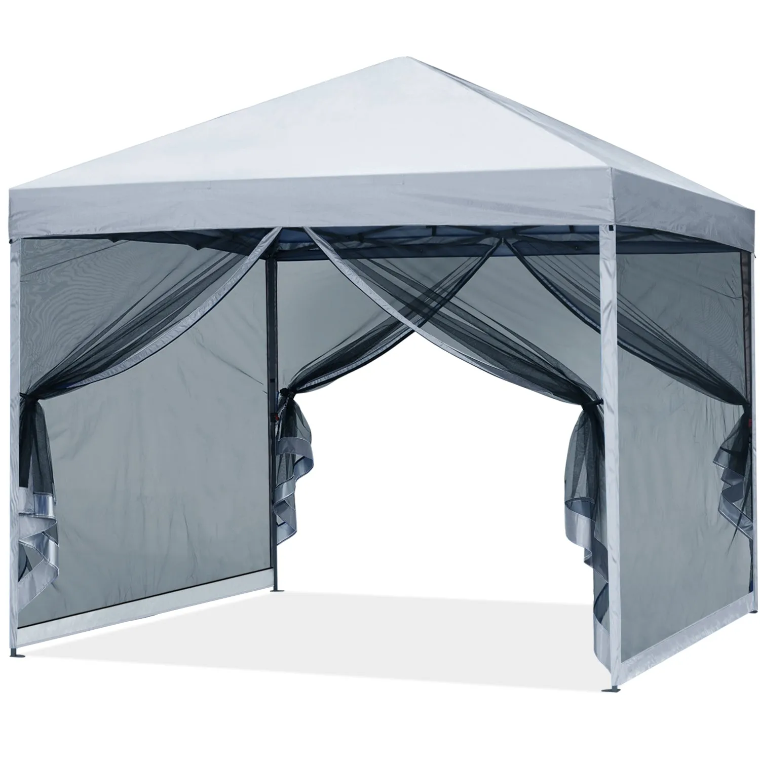 Leisure Sports 8x8/10x10 Pop-Up Easy Setup Outdoor Canopy with Netting Screen Walls