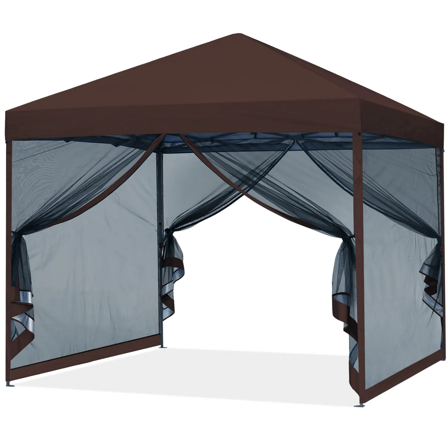 Leisure Sports 8x8/10x10 Pop-Up Easy Setup Outdoor Canopy with Netting Screen Walls