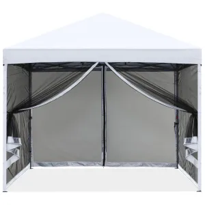 Leisure Sports 8x8/10x10 Pop-Up Easy Setup Outdoor Canopy with Netting Screen Walls