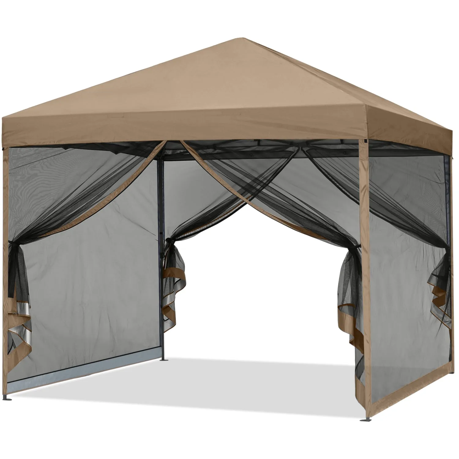 Leisure Sports 8x8/10x10 Pop-Up Easy Setup Outdoor Canopy with Netting Screen Walls