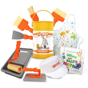 Lil-Gen Pretend Play Painter Set With Book - 11 Piece Kids Tool Set With Dress