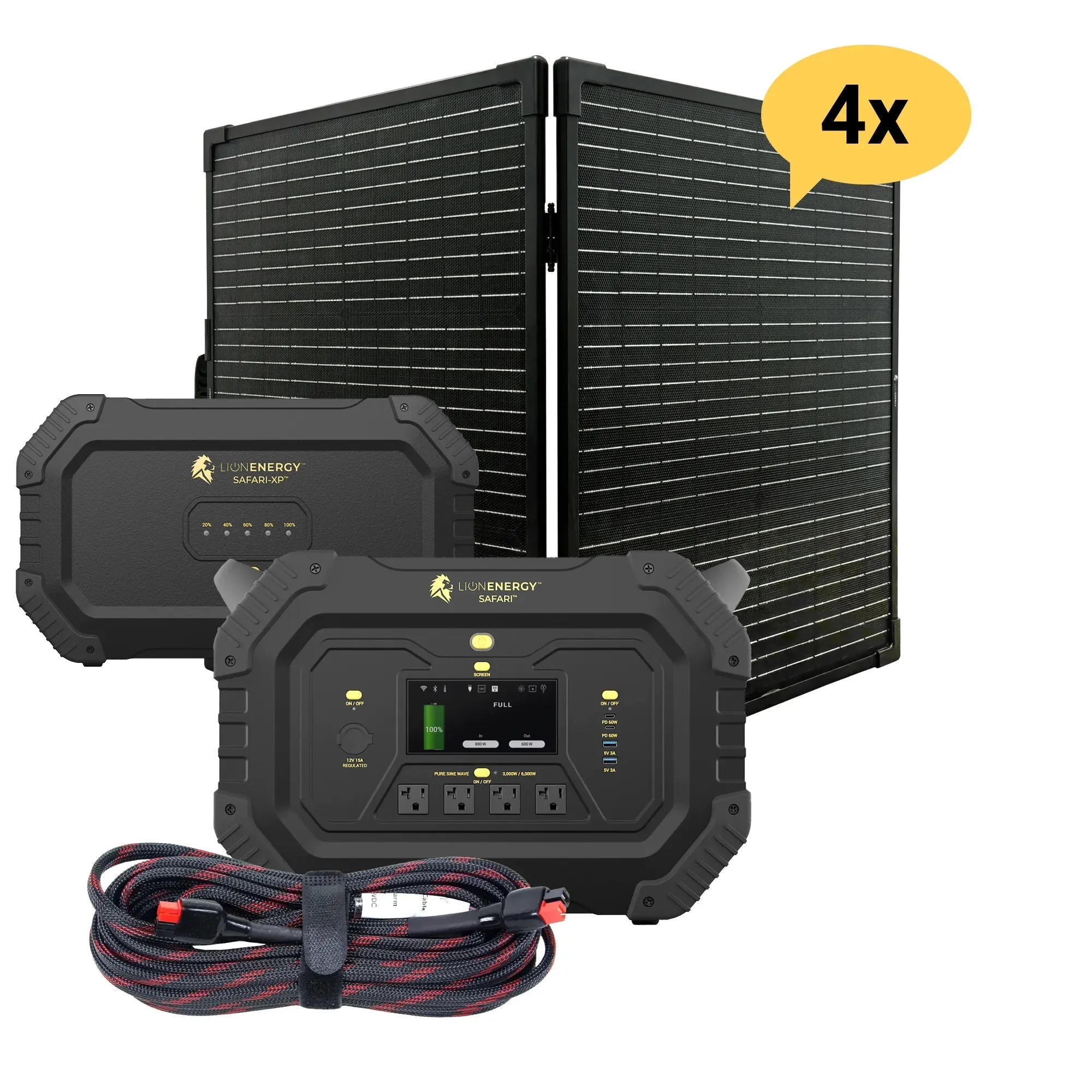 Lion Energy Safari XP - Portable Power Station Bundle