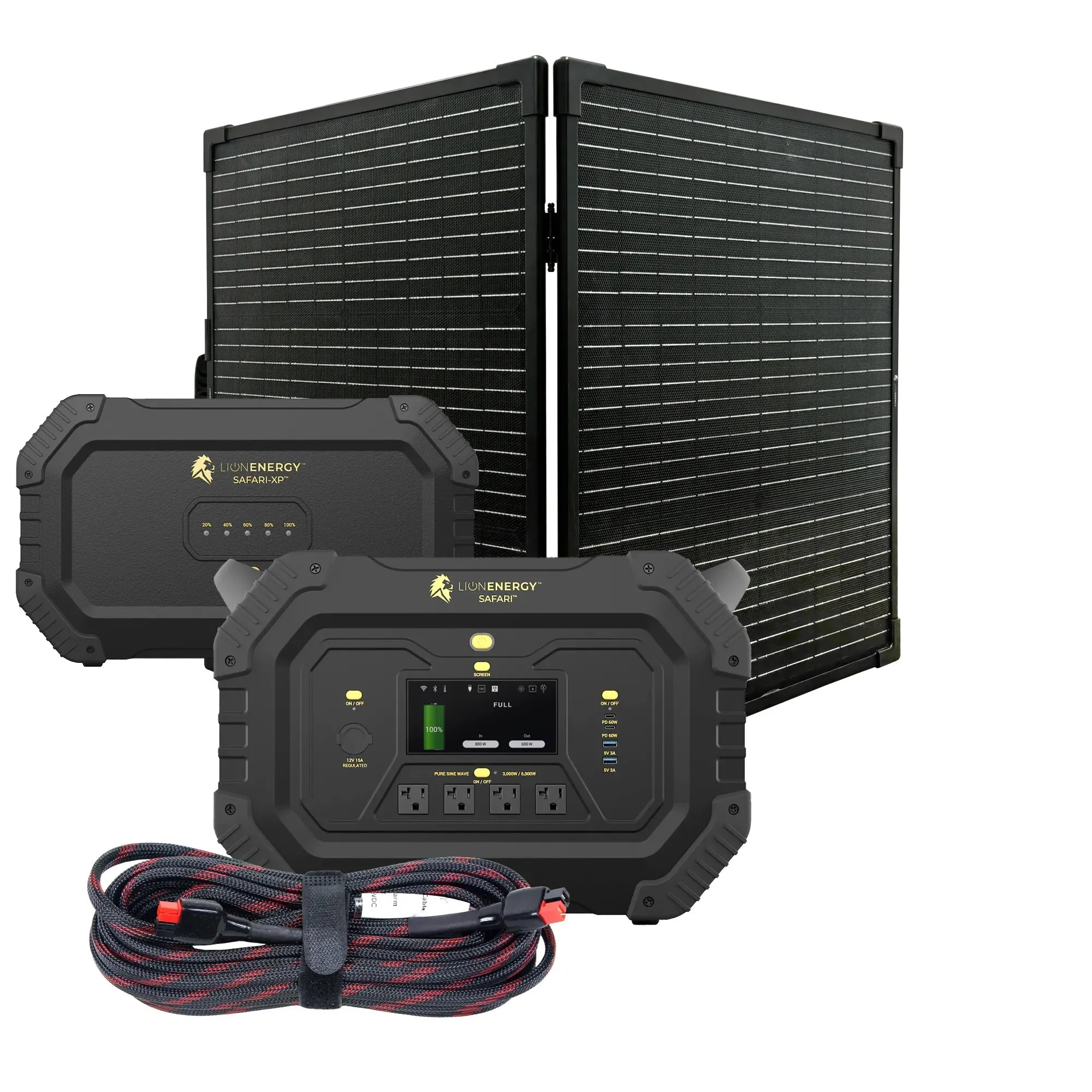 Lion Energy Safari XP - Portable Power Station Bundle