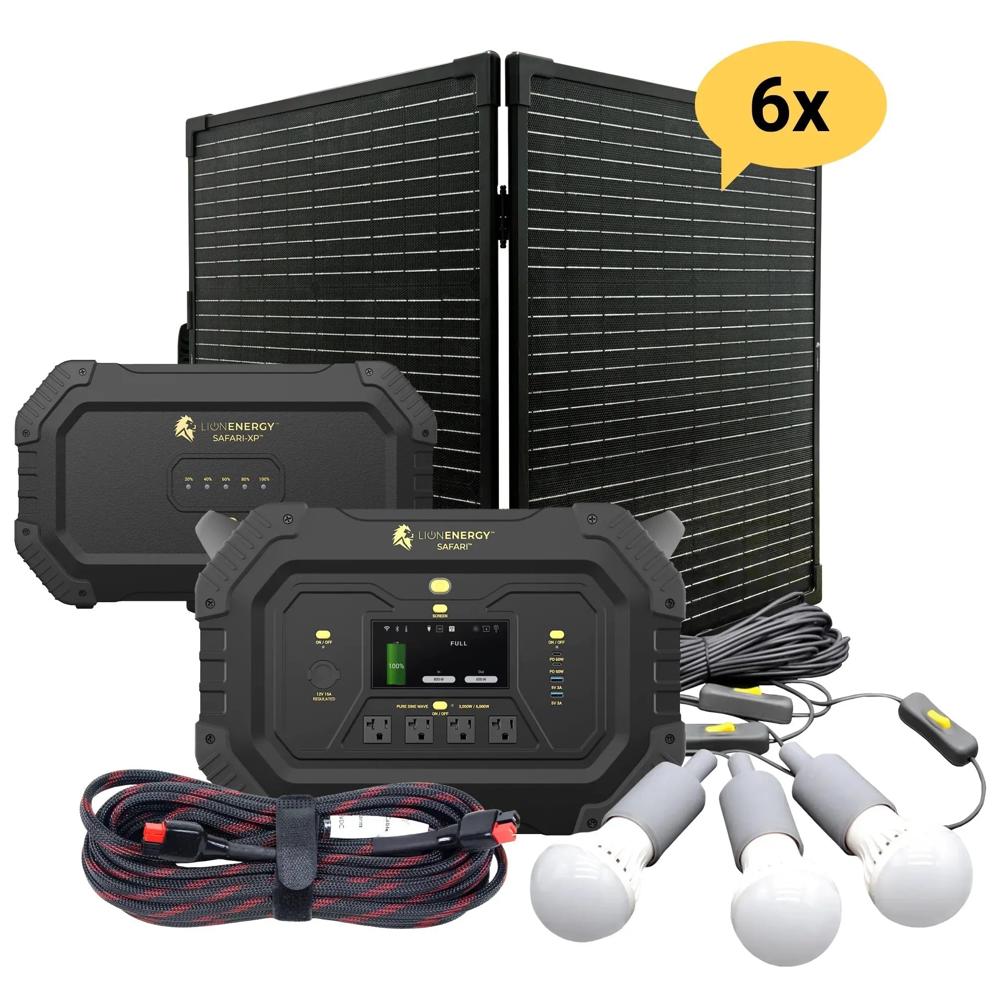 Lion Energy Safari XP - Portable Power Station Bundle