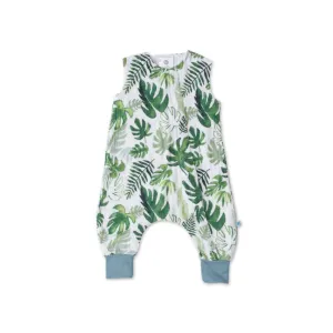 Little Unicorn - Cotton Muslin Sleep Romper - Tropical Leaf