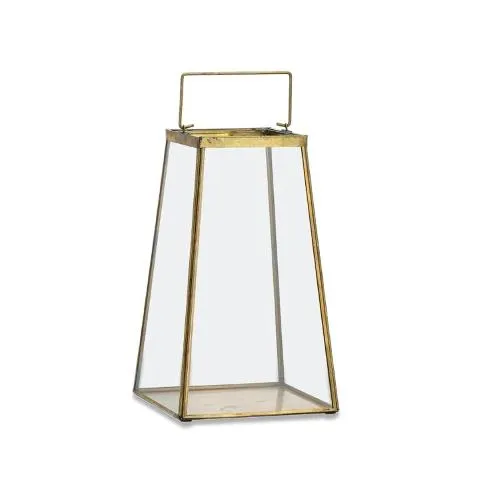 Macey Brass and Glass Lantern - Two Sizes