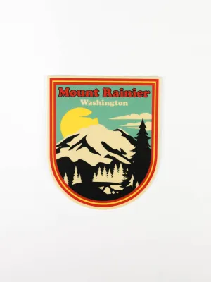 Mount Rainier Retro Badge Sticker