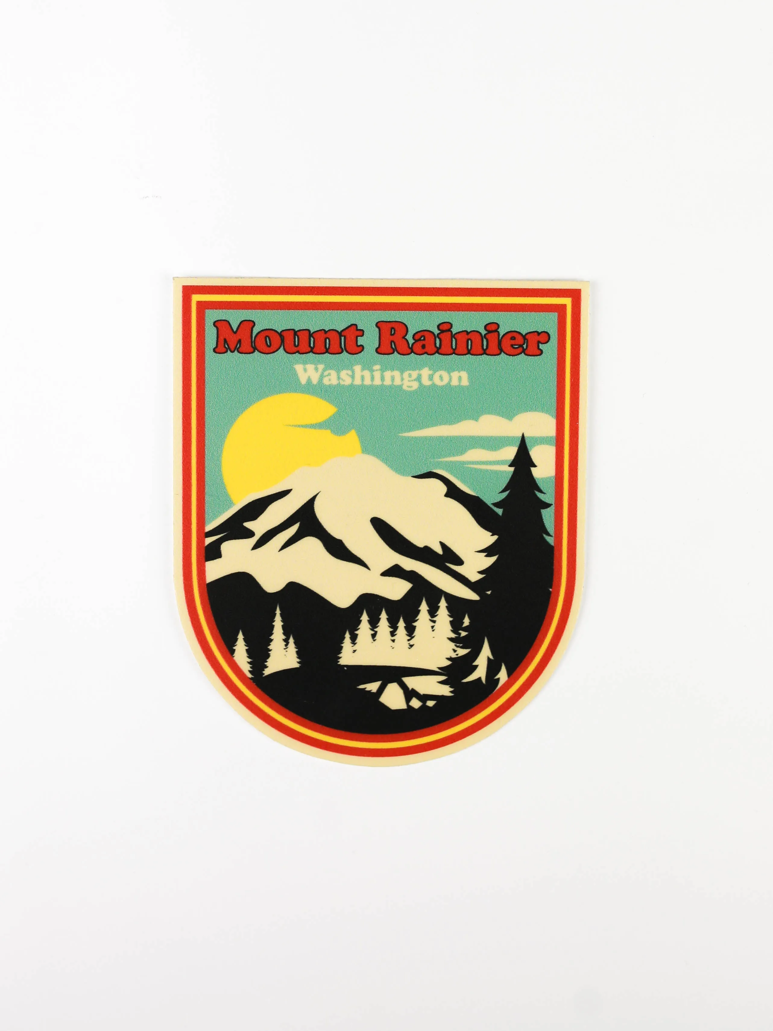 Mount Rainier Retro Badge Sticker