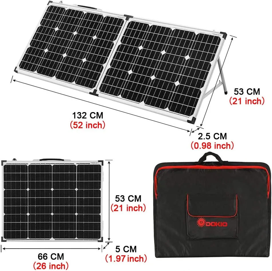 Portable Foldable 100W/150W 18v Solar Panel Kit with Controller to Charge 12 Volts Batteries for RV Camping Boat