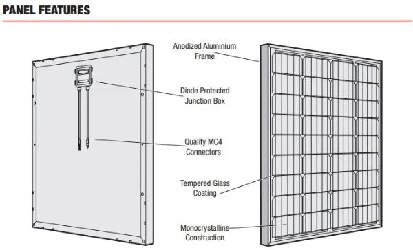 REDARC 80W Monocrystalline Solar Panel