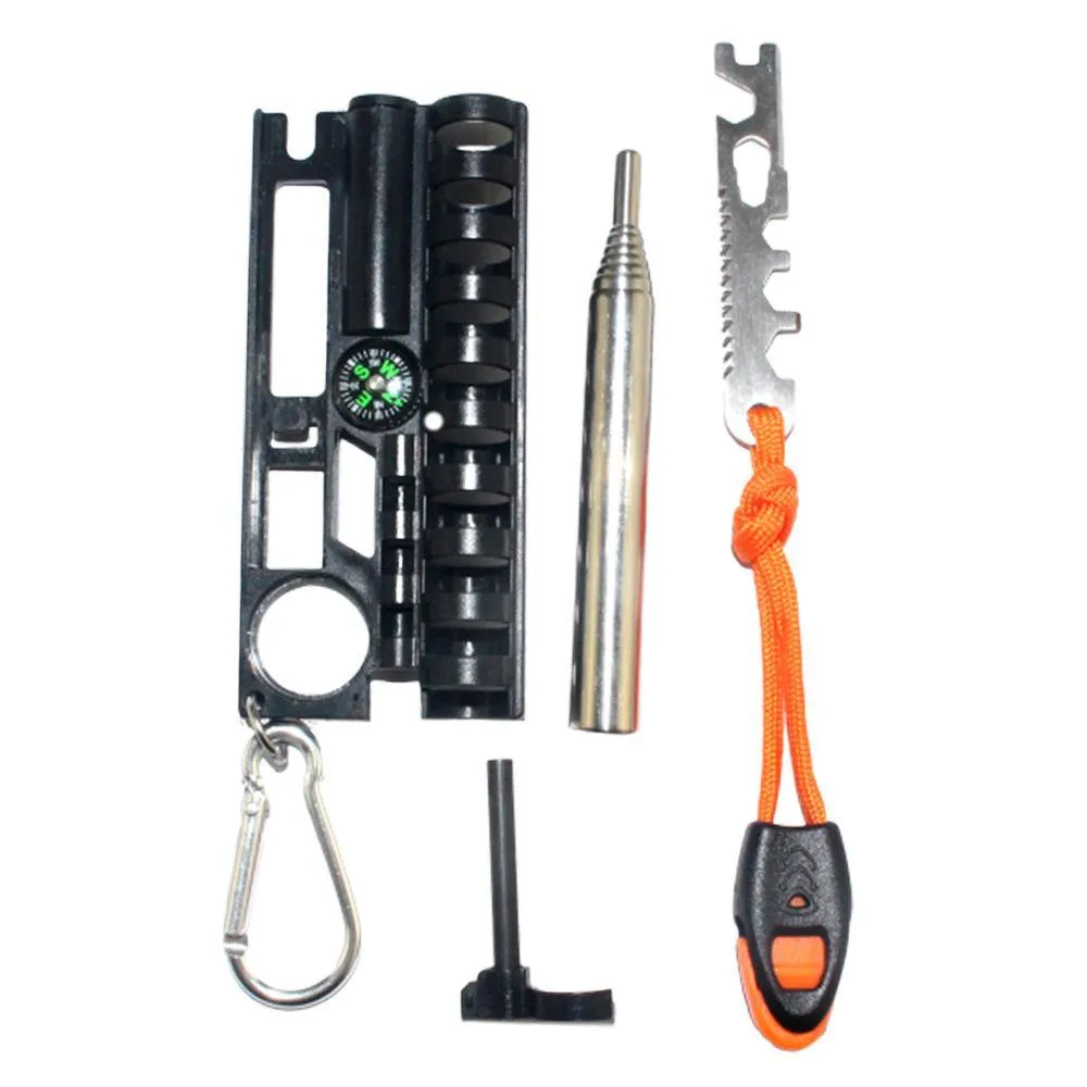 replaceable Fire Starter Kit with Paracord and Survival Flint Steel