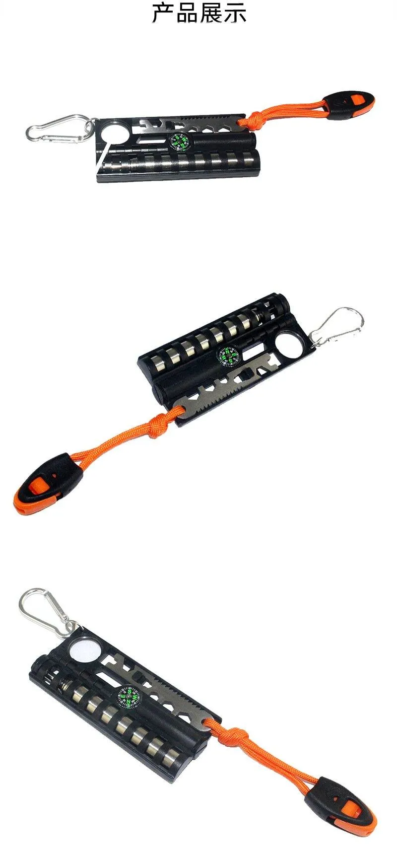 replaceable Fire Starter Kit with Paracord and Survival Flint Steel