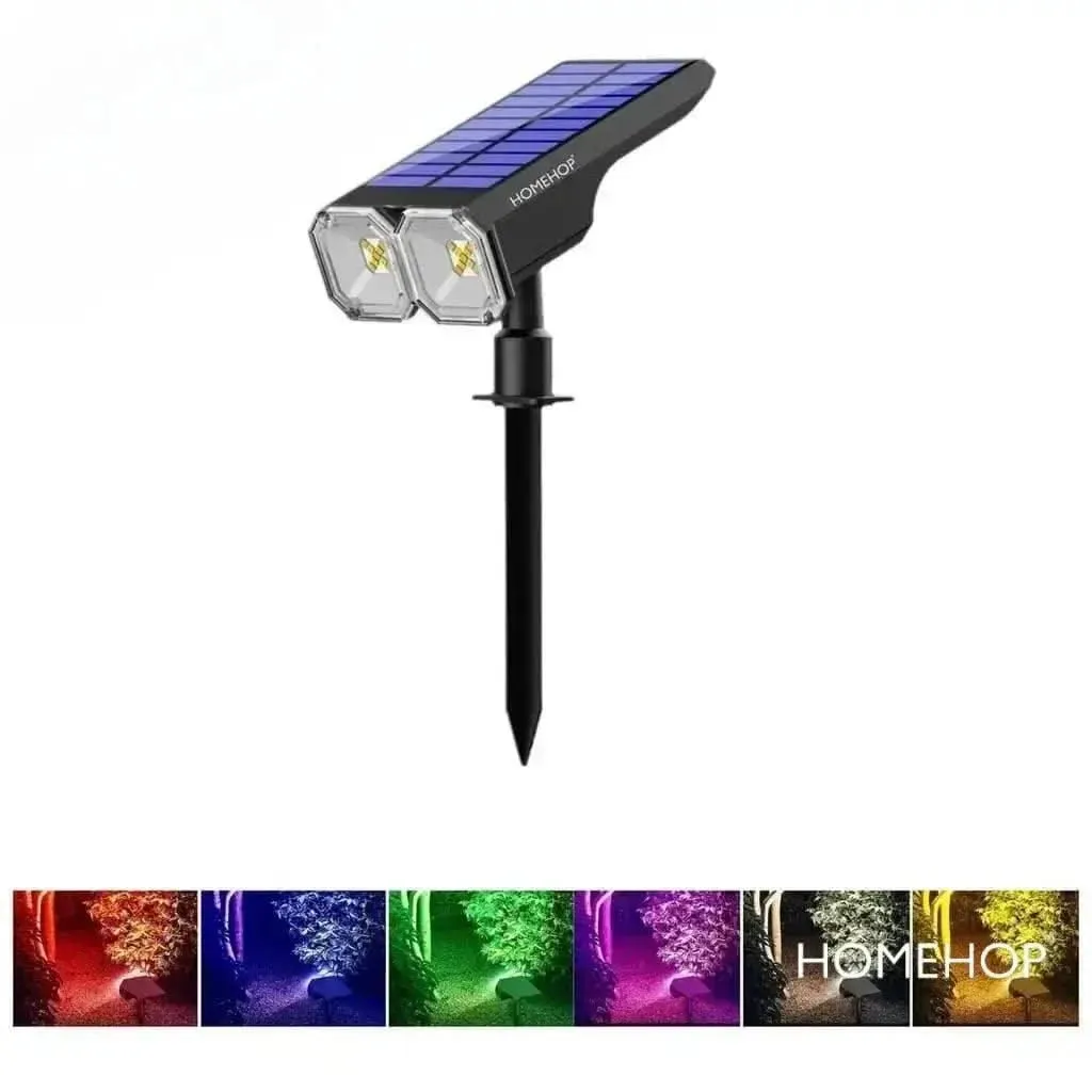 Solar Led SpotLights For Houses, Outdoor Landscape Decoration Light, Waterproof ( RGB )(Renewed)