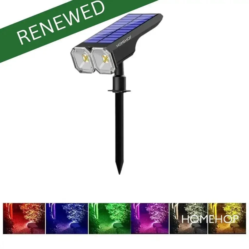 Solar Led SpotLights For Houses, Outdoor Landscape Decoration Light, Waterproof ( RGB )(Renewed)