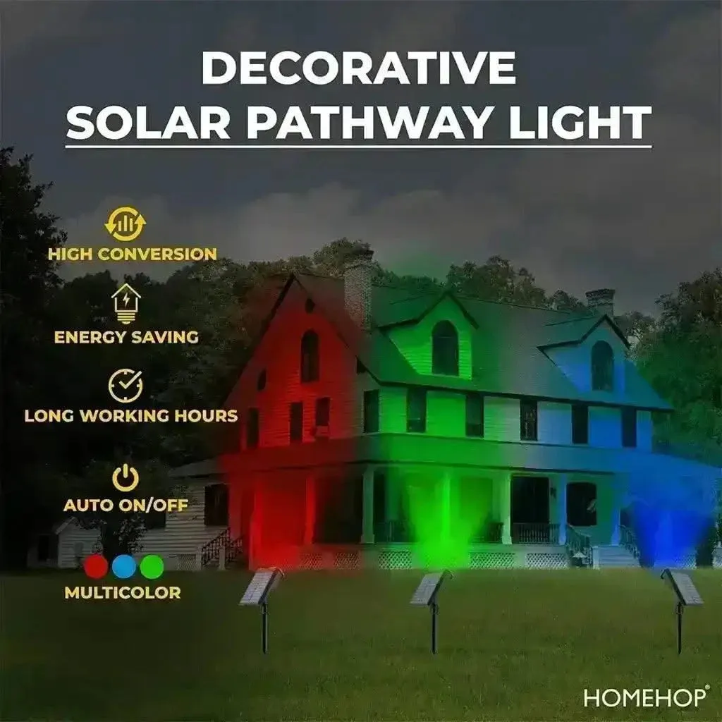 Solar Led SpotLights For Houses, Outdoor Landscape Decoration Light, Waterproof ( RGB )(Renewed)