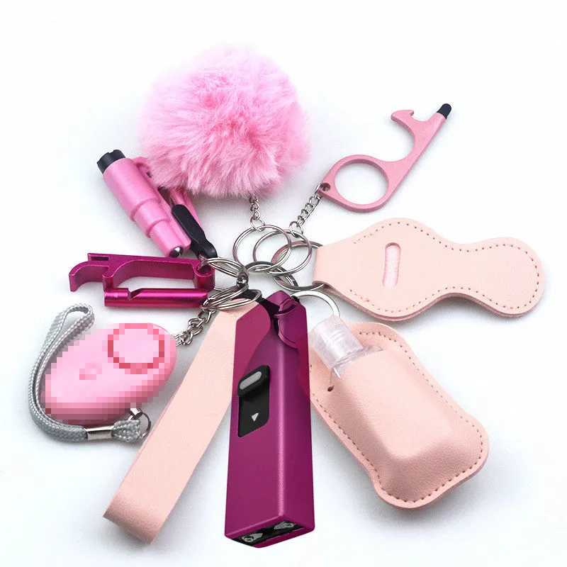 Stun Gun Mini Electroshocker 11-Piece Self Defense Keychain Set