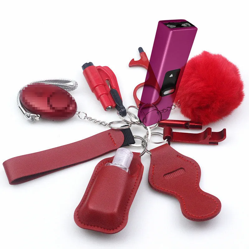 Stun Gun Mini Electroshocker 11-Piece Self Defense Keychain Set