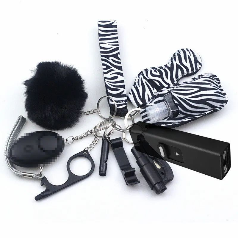 Stun Gun Mini Electroshocker 11-Piece Self Defense Keychain Set