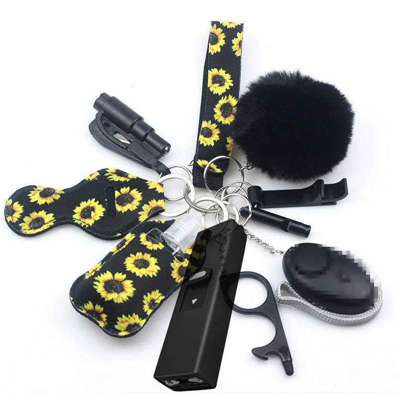 Stun Gun Mini Electroshocker 11-Piece Self Defense Keychain Set